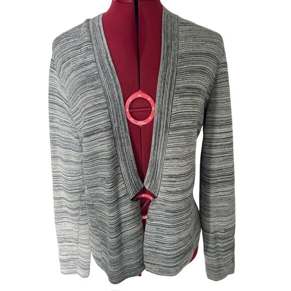 Eileen Fisher Size XXS TP Organic Cotton Blend Gray‎ Ribbed Open Cardigan - Picture 1 of 7